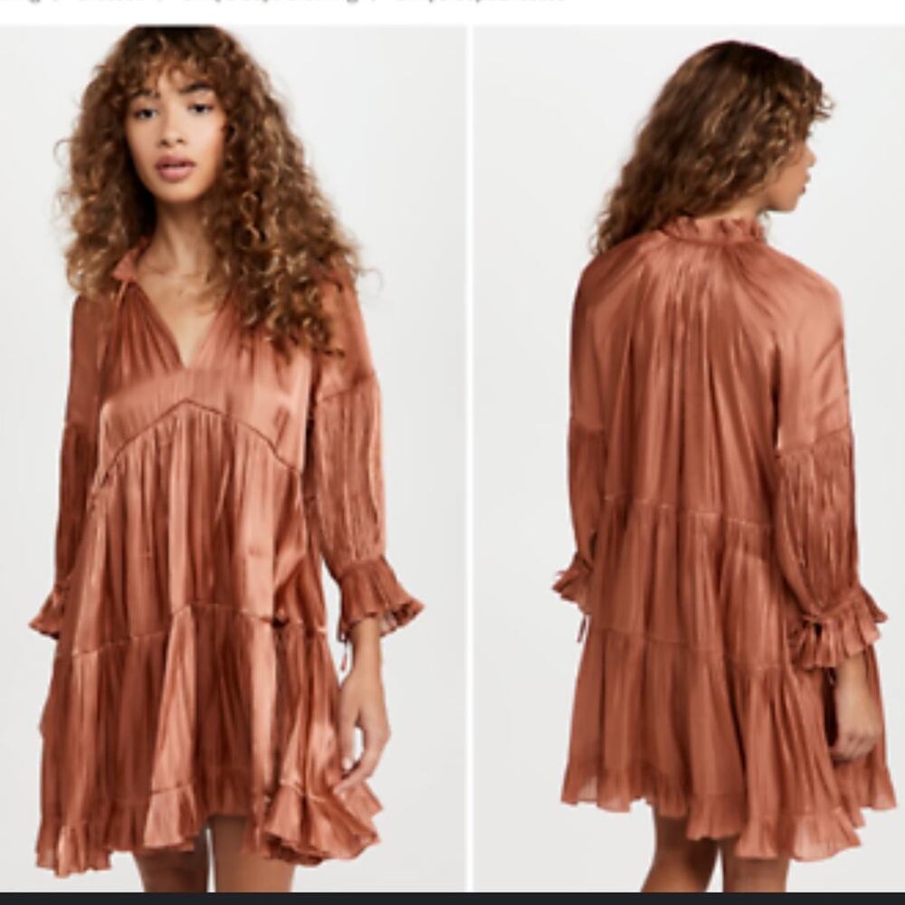 Cinq à Sept Copper Long Sleeve Dress